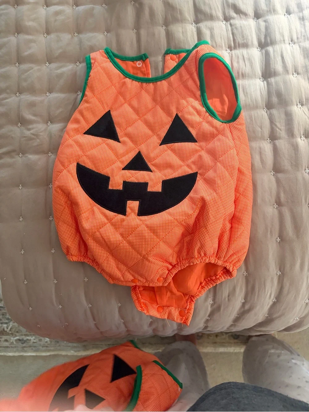 Pumpkin costume romper one piece